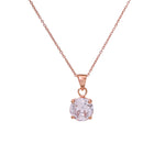 Load image into Gallery viewer, Rose gold plating Round Cut Solitaire Pendant Necklace for Women