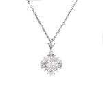 Load image into Gallery viewer, 925 Silver Cubic Zirconia Flower Pendant Necklace for Women