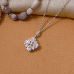 Load image into Gallery viewer, 925 Silver Cubic Zirconia Flower Pendant Necklace for Women