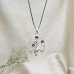 将图像加载到图库查看器中, 925 Sterling Silver Tree of Life Chakra Pendant Necklace