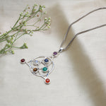 Load image into Gallery viewer, 925 Sterling Silver Celtic Knot Chakra Stone Pendant Necklace