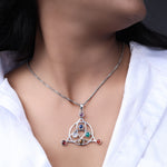 Load image into Gallery viewer, 925 Sterling Silver Celtic Knot Chakra Stone Pendant Necklace