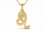 Load image into Gallery viewer, Leo Zodiac Peridot colour Cubic Zirconia Pendant Necklace | Gold Plated 925 Silver Jewelry