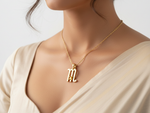 Load image into Gallery viewer, Scorpio Zodiac Necklace | Gold Plated 925 Silver with Yellow Cubic Zirconia