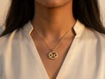Load image into Gallery viewer, Cancer Zodiac Sign Necklace Gold Plated 925 Silver Astrology Jewelry