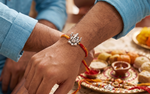 将图像加载到图库查看器中, 925 Sterling Silver Ganesha Rakhi Bracelet for Brother