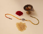 Load image into Gallery viewer, Sahasrara Chakra 925 Sterling Silver Rakhi Bracelet for Brother