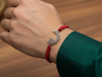 Load image into Gallery viewer, 925 Sterling Silver Moon Star Rakhi Bracelet for Brother