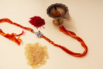 Load image into Gallery viewer, Sterling Silver Ganesha Rakhi with CZ for Brother