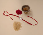 将图像加载到图库查看器中, Sterling Silver Om Rakhi Bracelet for Brother with CZ Stones