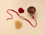 Load image into Gallery viewer, Gold Plated 925 Silver Shiva Trishul Rakhi with CZ for Raksha Bandhan
