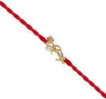 Load image into Gallery viewer, Shiva Trishul Om 925 Silver CZ Rakhi for Brother, Gold-Plated