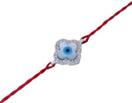 Load image into Gallery viewer, Evil Eye Clover Rakhi in 925 Sterling Silver with CZ for Brother