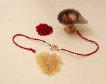 Load image into Gallery viewer, Gold Plated 925 Silver Ganesha Rakhi with CZ for Brother