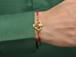 Load image into Gallery viewer, Gold Plated 925 Silver Ganesha Rakhi with CZ for Brother