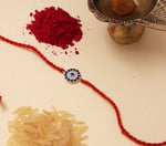 Load image into Gallery viewer, Evil Eye CZ Rakhi in 925 Sterling Silver for Raksha Bandhan