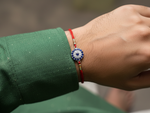 Load image into Gallery viewer, Evil Eye CZ Rakhi in 925 Sterling Silver for Raksha Bandhan