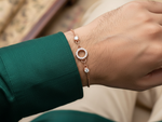 将图像加载到图库查看器中, Eternity Circle CZ Rakhi for Brother in Rose Gold 925 Silver