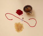 将图像加载到图库查看器中, Shiva Trishul Rudraksha 925 Sterling Silver Rakhi for Brother