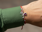 将图像加载到图库查看器中, 925 Sterling Silver Krishna Name Rakhi with CZ for Raksha Bandhan