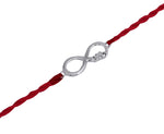 将图像加载到图库查看器中, Infinity BRO 925 Sterling Silver Rakhi with CZ for Brother