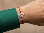 将图像加载到图库查看器中, Lotus Rakhi in 925 Sterling Silver | Bracelet for Raksha Bandhan