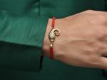将图像加载到图库查看器中, Gold Plated 925 Silver Ganesha CZ Rakhi for Brother Raksha Bandhan