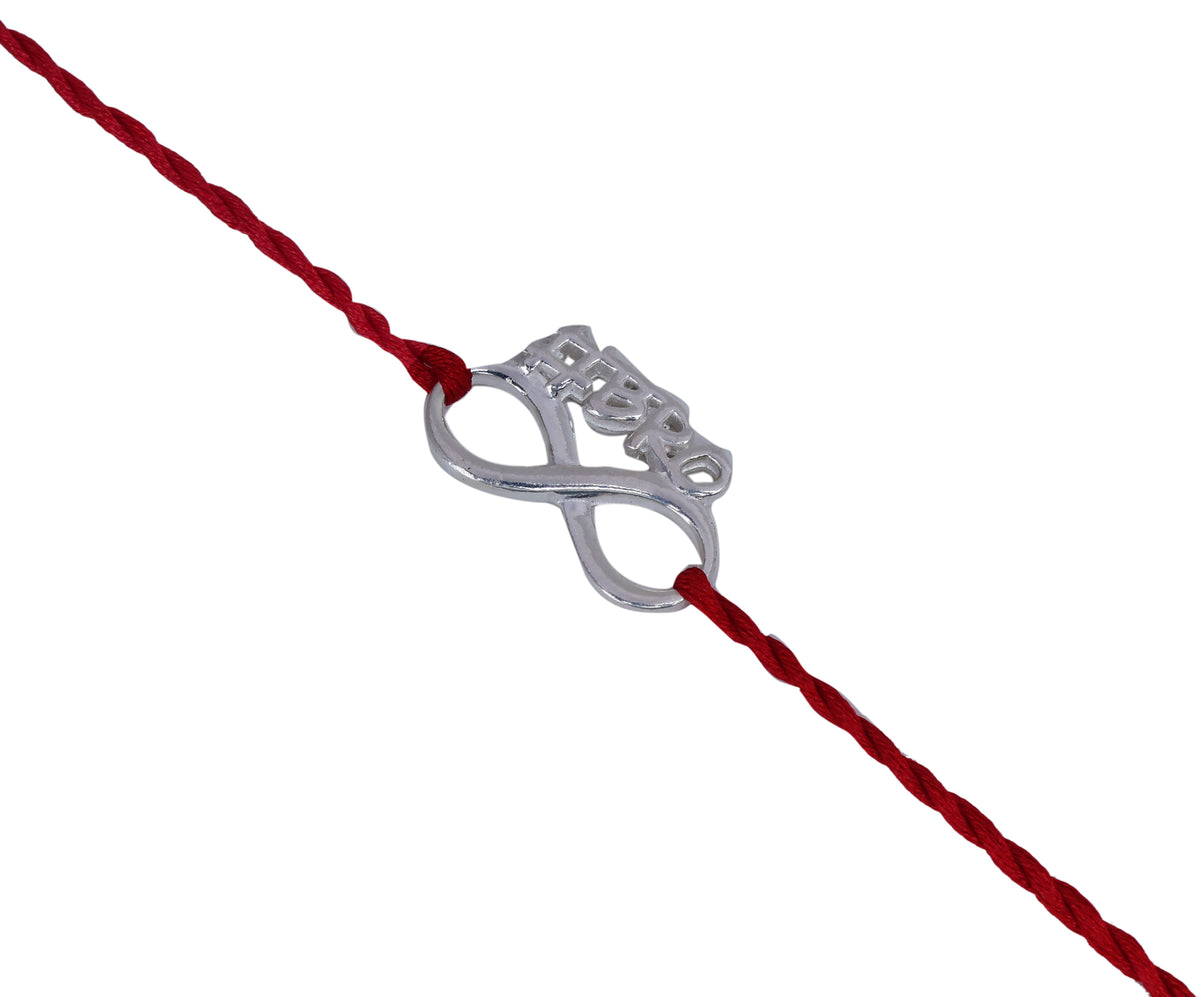 Infinity bro rakhi in 925 sterling silver for raksha bandhan