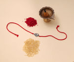 将图像加载到图库查看器中, Ganesha 925 Sterling Silver Rakhi with CZ for Rakshabandhan