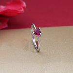 Load image into Gallery viewer, Silver Heart-Cut Ruby Ring for Women | Gift Jewelry