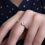 Load image into Gallery viewer, Anillo abierto de plata 925 con circonitas cúbicas | Joyería para mujer