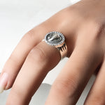 Load image into Gallery viewer, 925 Silver Swan Ring with CZ Stones for Women | Adjustable Ring