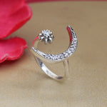 Load image into Gallery viewer, 925 Silver Moon & Star Ring for Women | Dainty Jewelry