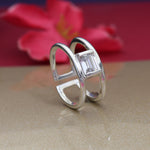 Load image into Gallery viewer, Anillo de plata 925 con circonita cúbica para mujer | Anillo ajustable | Acabado pulido