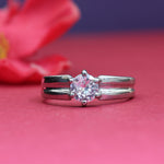 Load image into Gallery viewer, Anillo solitario ajustable de plata | Circonita cúbica | Para mujer