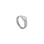 Load image into Gallery viewer, Anillo solitario ajustable de plata | Circonita cúbica | Para mujer