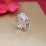 Load image into Gallery viewer, Silver Adjustable Ring with Cubic Zirconia | Women's Ring