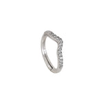 Load image into Gallery viewer, Anillo de plata con pavé curvo para mujer | Anillo con detalles de diamantes