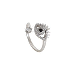 Load image into Gallery viewer, 925 Silver Cubic Zirconia Evil Eye Ring | Adjustable for Women