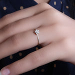 Load image into Gallery viewer, 925 Silver Flower Nose Ring with Cubic Zirconia | Piercing Jewelry