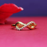 Load image into Gallery viewer, gold plating Adjustable Infinity Ring with CZ Stones | Women's Ring