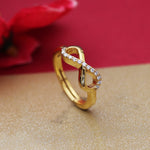 Load image into Gallery viewer, gold plating Adjustable Infinity Ring with CZ Stones | Women's Ring