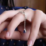 Load image into Gallery viewer, 925 Silver Blue Gemstone Dangle Ring for Women | Gift Idea