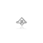 Load image into Gallery viewer, 925 Silver Diamond Square Ring for Women | Gift Jewelry
