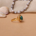 Load image into Gallery viewer, Gold Ring with Green Gemstone for Women | Statement Ring