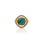 Load image into Gallery viewer, gold plating Ring with Green Gemstone for Women | Statement Ring