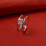 Load image into Gallery viewer, 925 Silver Baguette Stone Ring for Women | Adjustable Jewelry