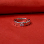 Load image into Gallery viewer, Silver Solitaire Ring for Women | Square Cut Diamond Ring