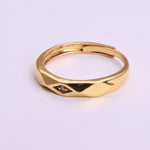 将图像加载到图库查看器中, Gold Tone Adjustable Geometric Diamond Accent Ring for Daily Wear