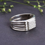 Load image into Gallery viewer, 925 Sterling Silver Men's Diamond Cluster Ring | Modern Band Style